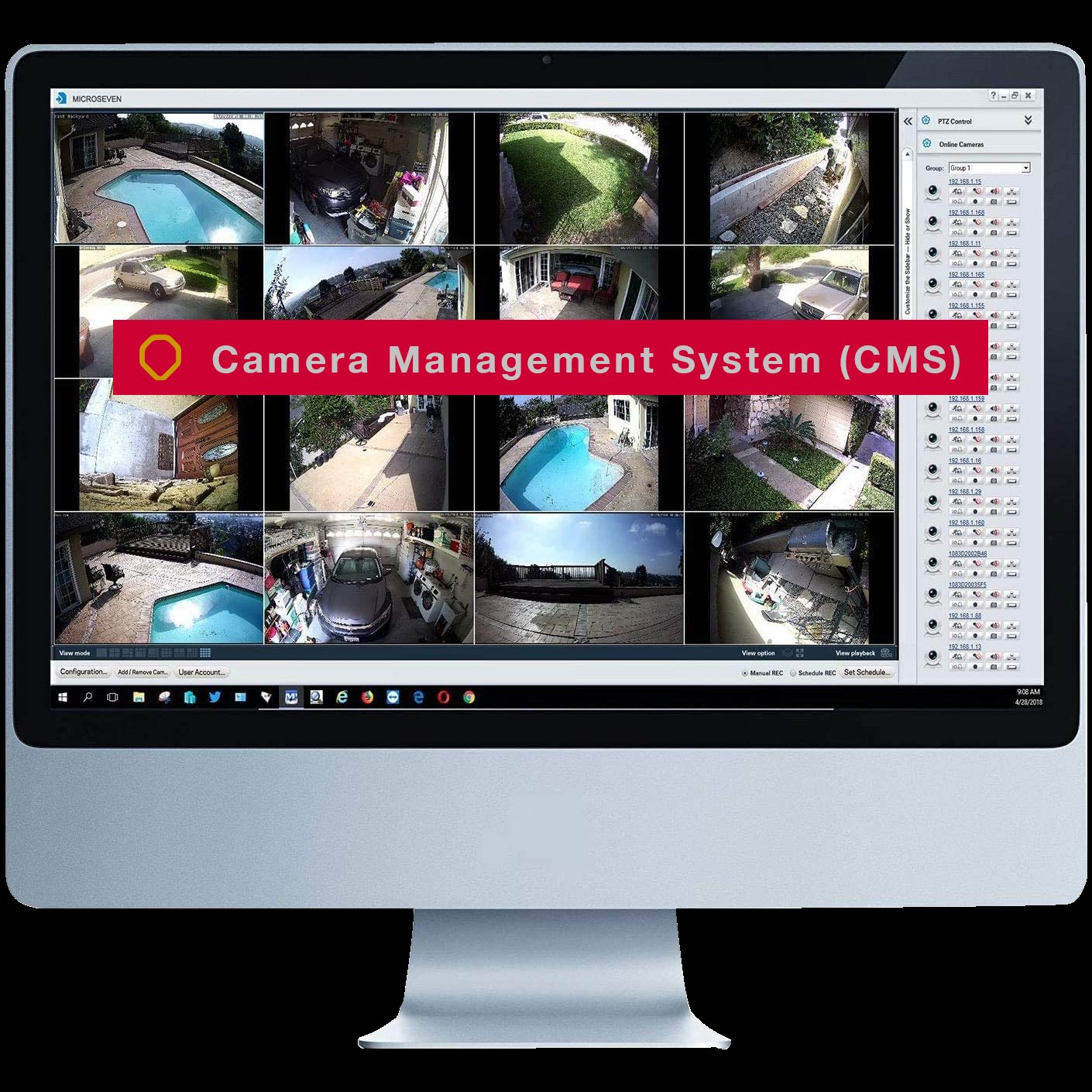 Microseven M7B1080P-WPSAA 2MP IP WiFi (2.4/5GHz) POE Professional Open Source Security Camera