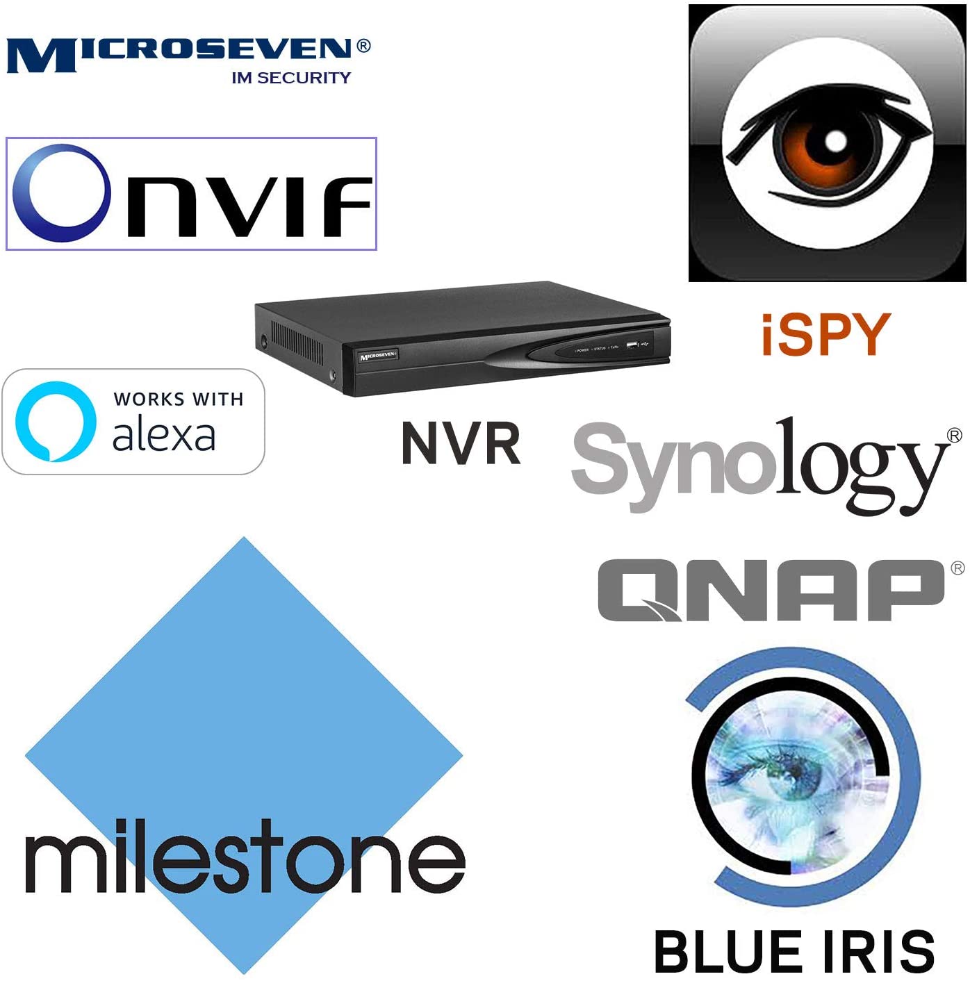 Microseven M7B1080P-WPSAA 2MP IP WiFi (2.4/5GHz) POE Professional Open Source Security Camera
