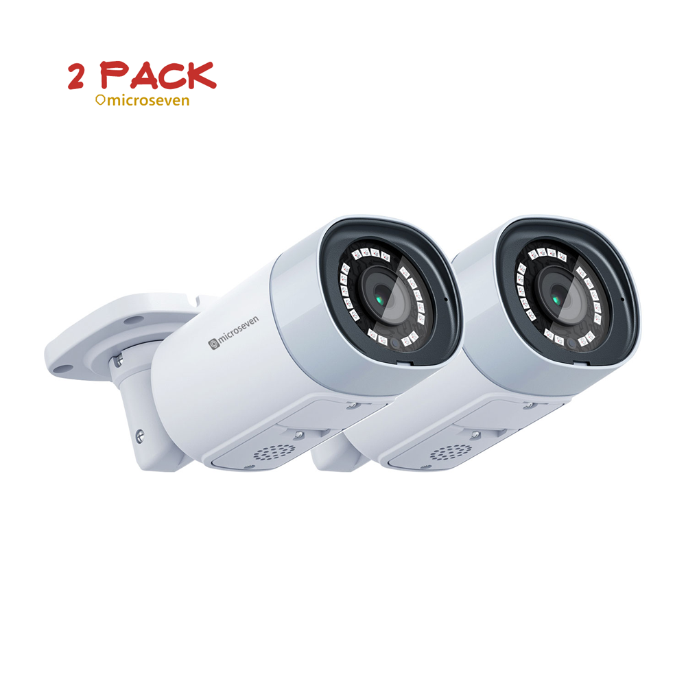 (2 Pack) Microseven M7B4K-PSAA 4K (8MP) IP POE Professional Open Source Security Camera