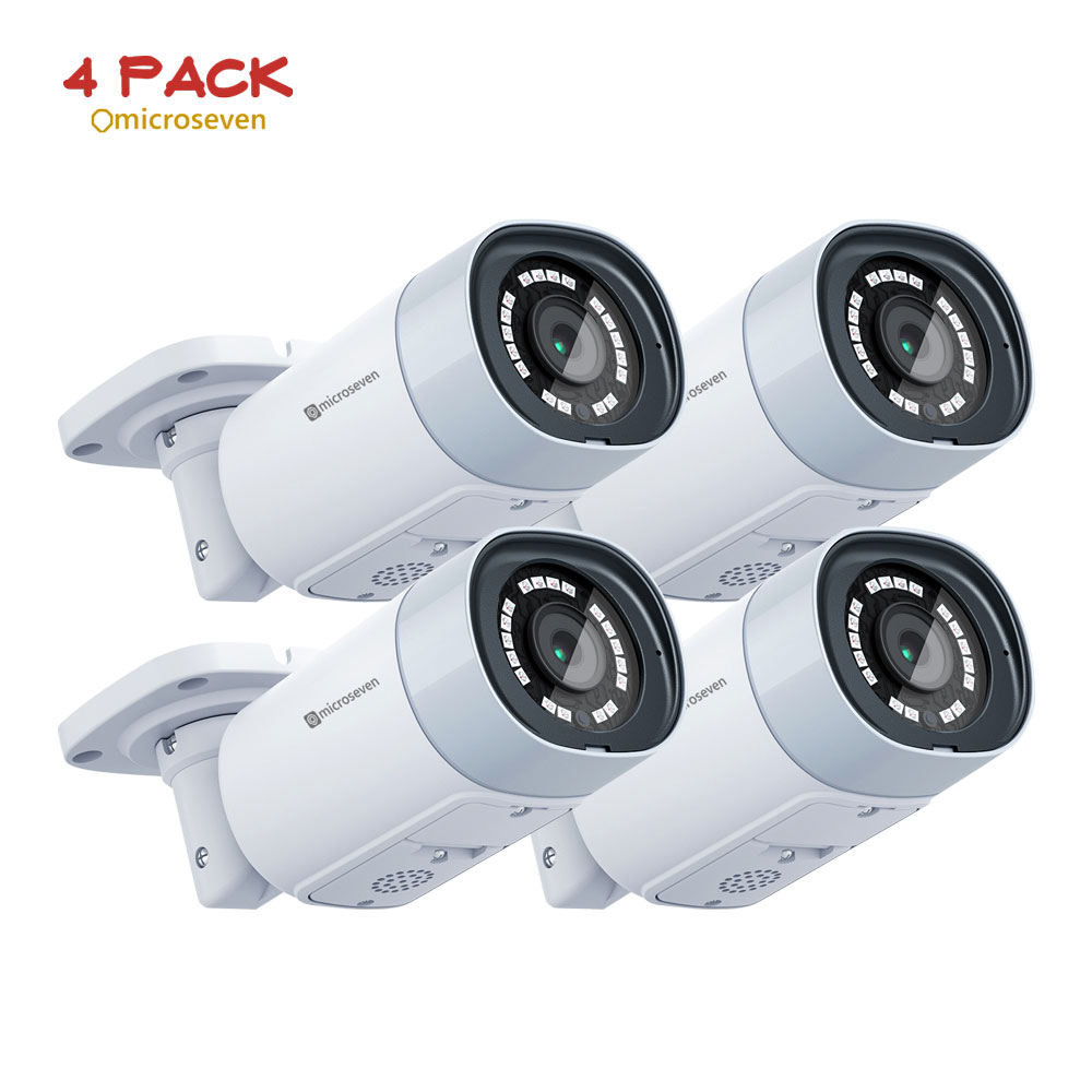 (4 Pack) Microseven M7B4K-PSAA 4K (8MP) IP POE Professional Open Source Security Camera