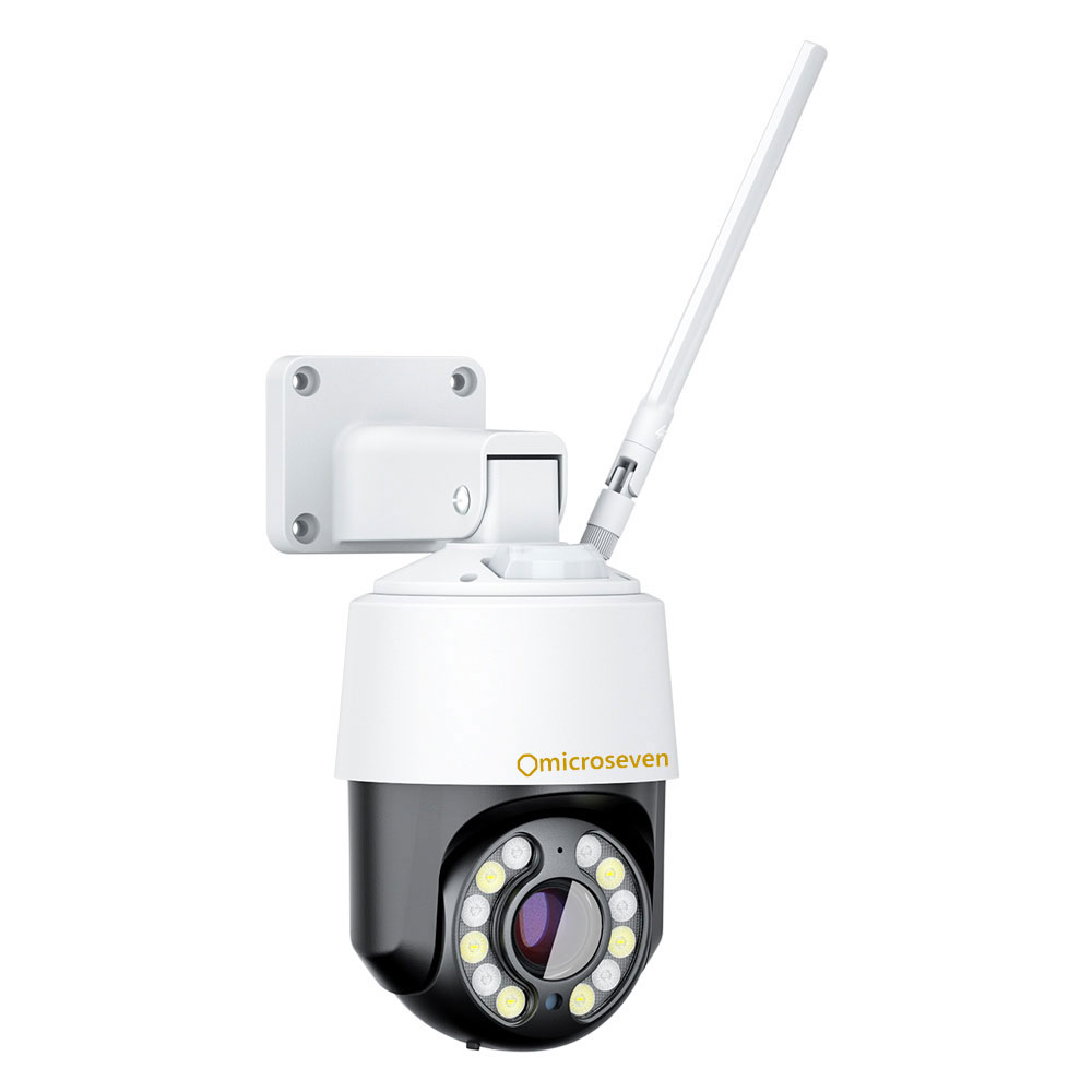 Microseven M7D4K-PTZV14X-WPSAA 4K (8MP) IP WiFi (2.4/5Ghz) POE 14x Optical Zoom PTZ Professional Open Source Security Dome Camera with Active Deterrence