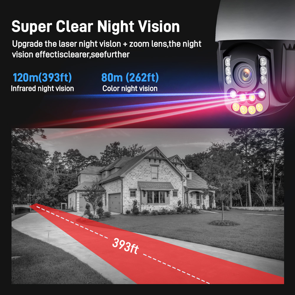 Microseven M7D4K-PTZV20X-POESAA 4K (8MP) IP WiFi (2.4/5GHz) POE 30X Optical Zoom PTZ Professional Open Source Security Dome Camera