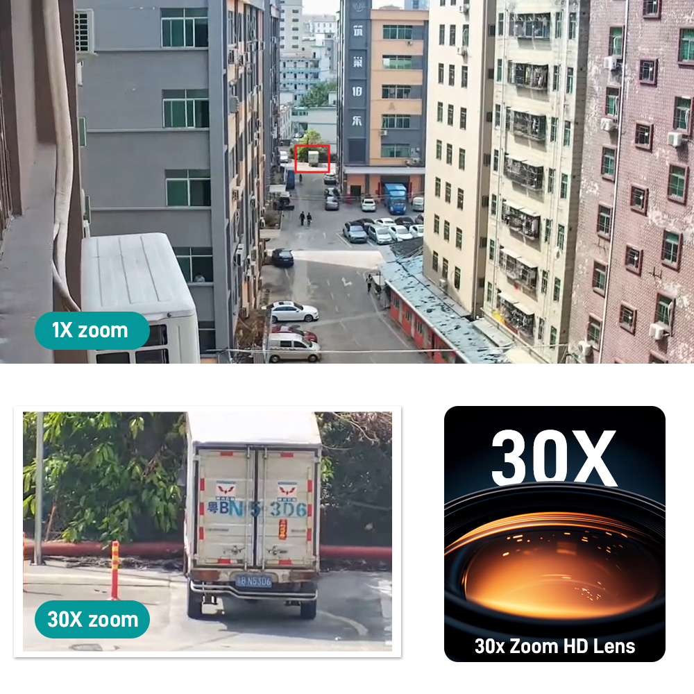 Microseven M7D4K-PTZV20X-POESAA 4K (8MP) IP WiFi (2.4/5GHz) POE 30X Optical Zoom PTZ Professional Open Source Security Dome Camera