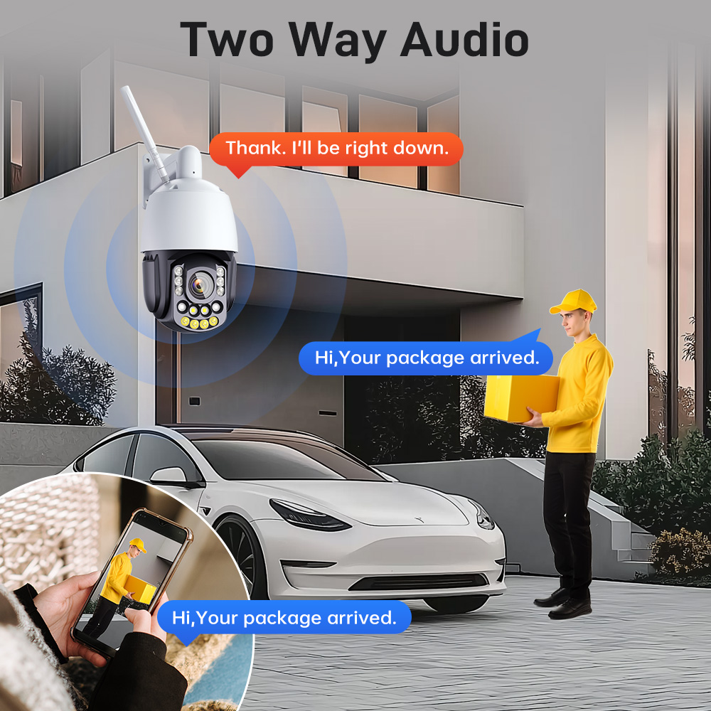 Microseven M7D4K-PTZV20X-POESAA 4K (8MP) IP WiFi (2.4/5GHz) POE 30X Optical Zoom PTZ Professional Open Source Security Dome Camera