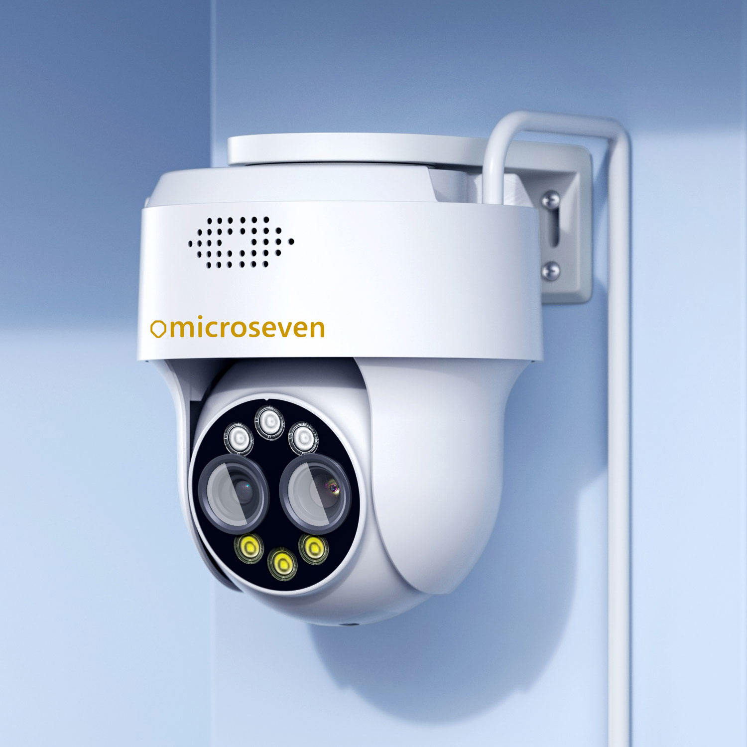 Microseven M7D4MP-PTZ4X-WPSAA 2K (4MP) IP WiFi (2.4/5GHz) POE PTZ Professional Open Source Security Dome Camera with Dual Lenses 4X Digital Auto Zoom