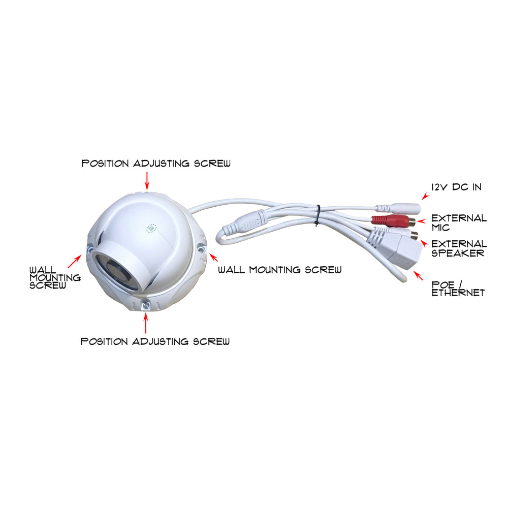Microseven M7D77-POE 1080P IP POE Wide View Angle (150°) Professional Open Source Security Camera with 4K Lens